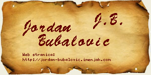 Jordan Bubalović vizit kartica